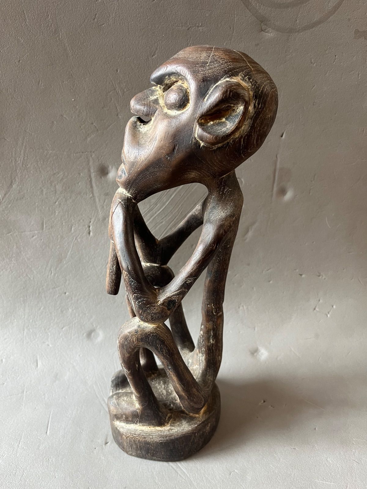 アフリカ 木彫り彫刻 人物モチーフ 民族人形 海外 オブジェ アクワバ