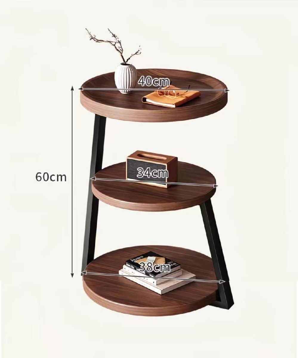 オリジナル 円形サイドテーブルヴィラナイトテーブルリビング北欧木製コーヒーテーブル贅沢