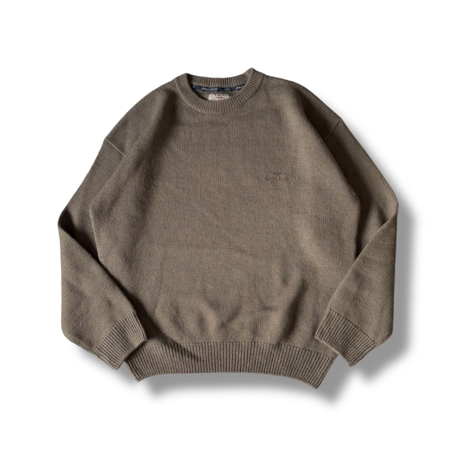 90s ARMANI JEANS Logo Embroidery Knit Sweater アルマーニ