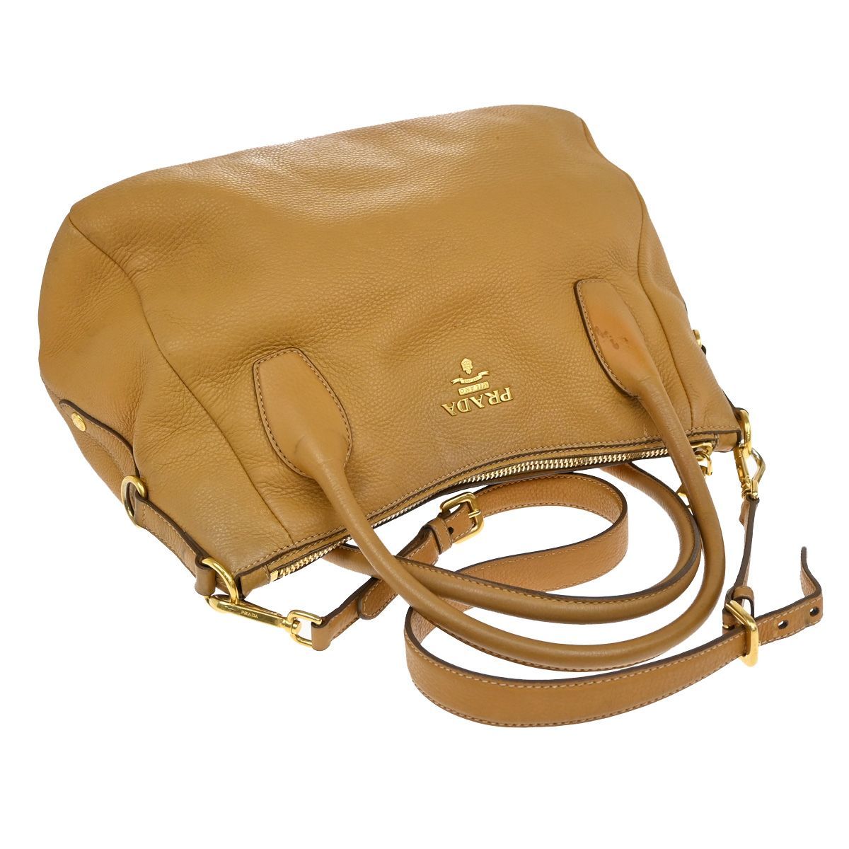 PRADA プラダ ショルダー バッグ ハンドバッグ ベージュ