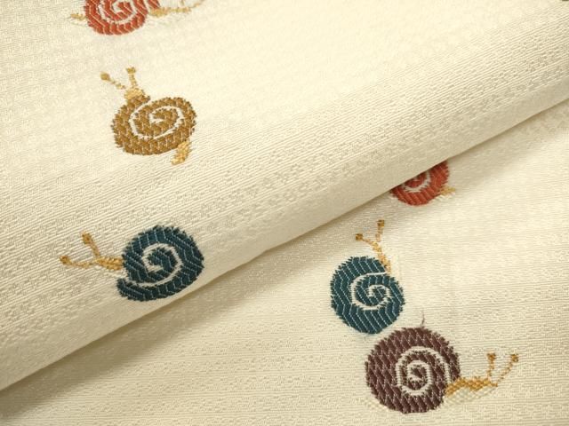 平和屋着物○九寸名古屋帯 カタツムリ 正絹 逸品 CAAR7806hy