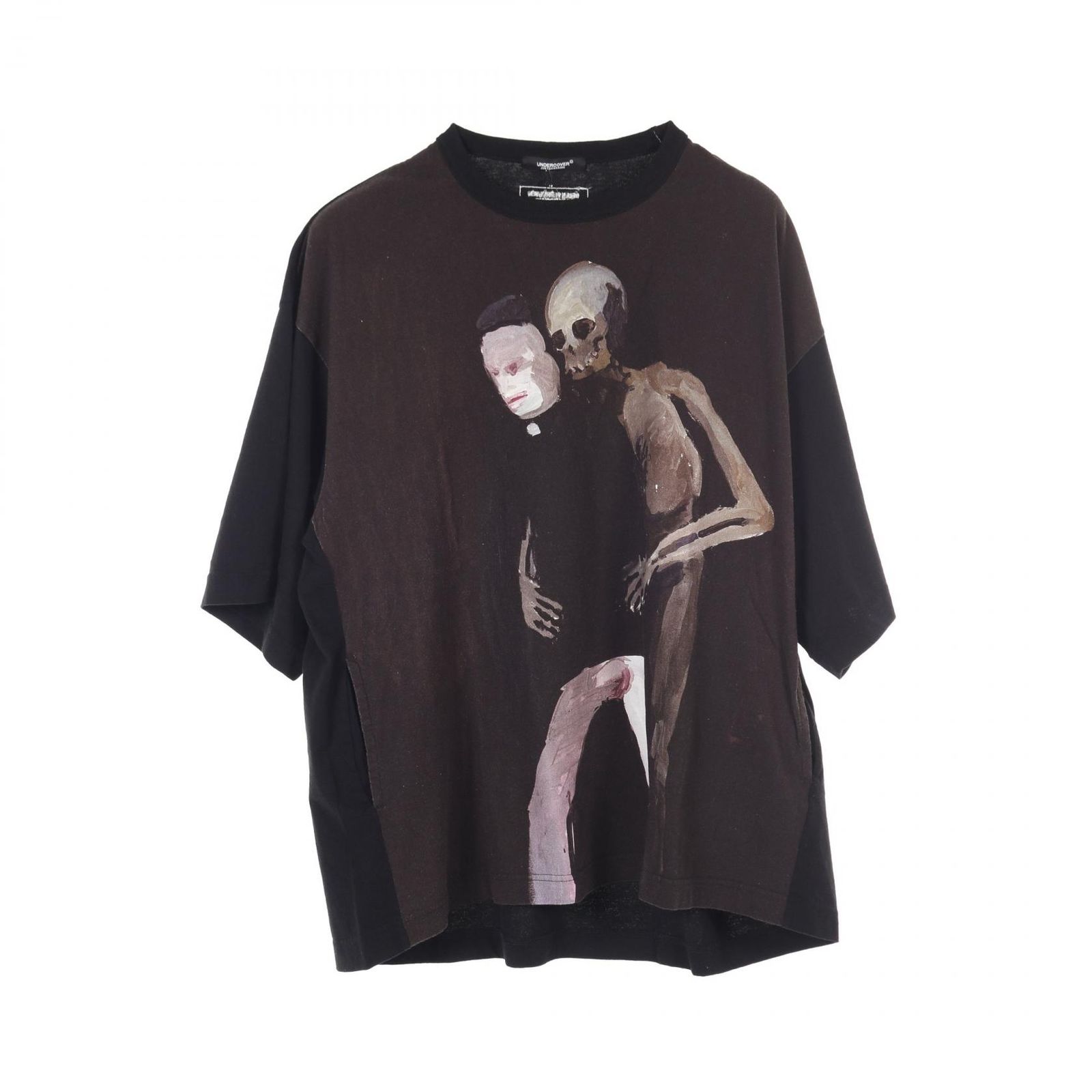 アンダーカバー UNDERCOVER カットソー Helen総柄 UC1D480723 ブラック コットン Tシャツ メンズ