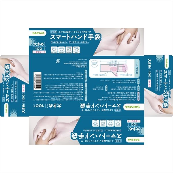 まとめ買い-20点セット スマートハンド手袋 大きめ １００枚 サラヤ おしりふき