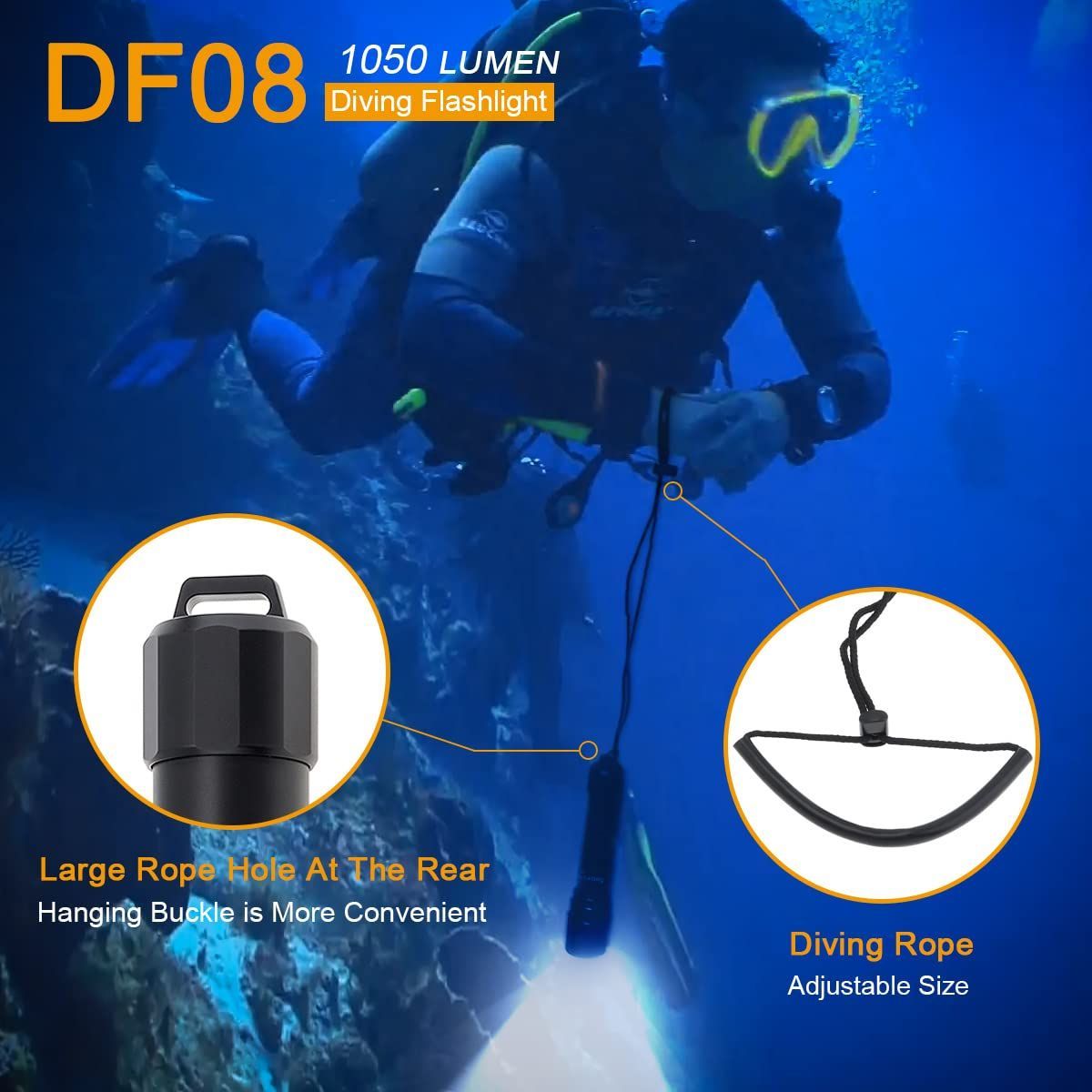 DF08 ダイビングライト 1050ルーメン 明るい U4 LED 水中ライト Amazon.co.jp: SecurityIng DF08 ダイビングライト 1050ルーメン