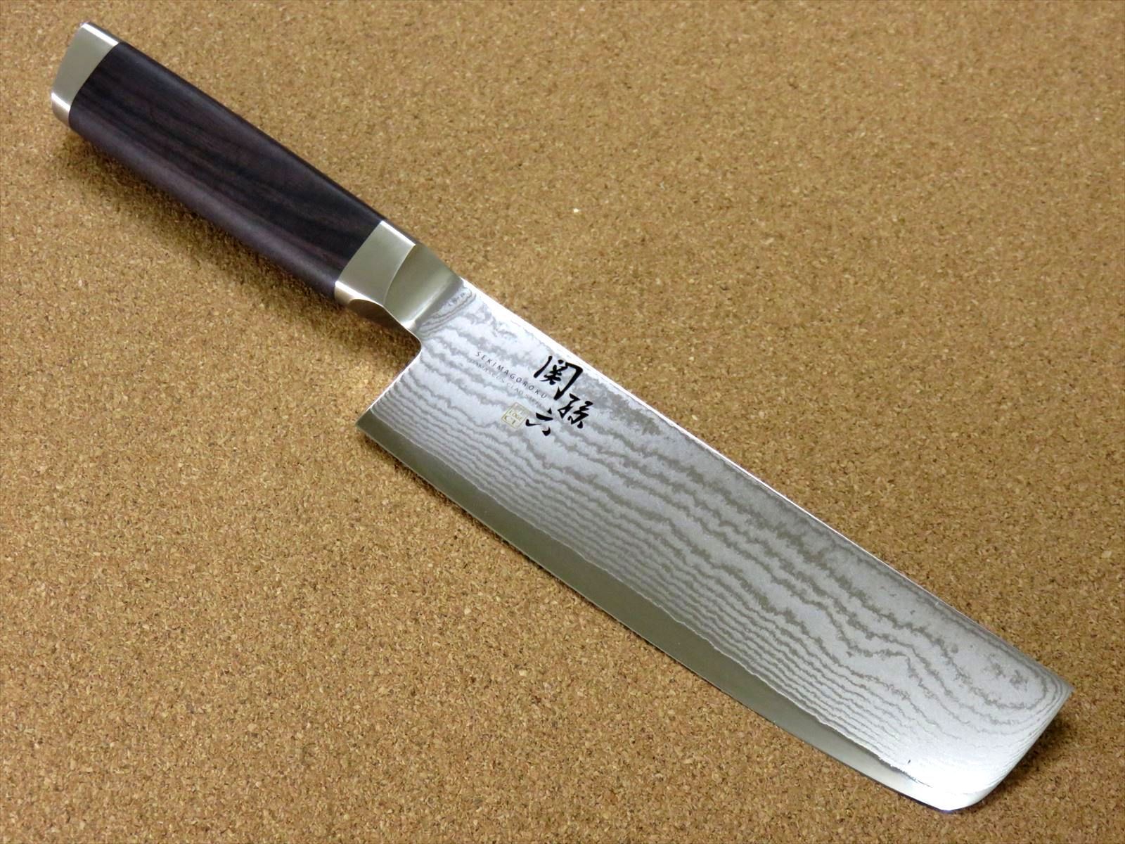  関の刃物 菜切包丁 16.5 cm 165 mm 貝印 関孫六 ダマスカス 33層 ステンレス 口金 両刃包丁 野菜切り かつらむき 千切り 圧力鍋 鍋セット 菜切り包丁 包丁 ナイフ