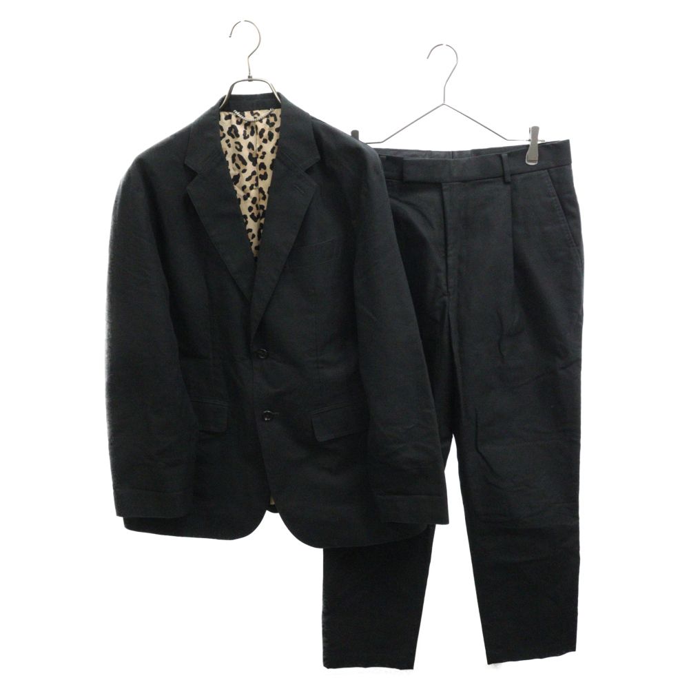 WACKO MARIA (ワコマリア) 22SS UNCONSTRUCTED JACKET / PLEATED TROUSERS  アンコンストラクテッド 裏地レオパード セットアップ ジャケット テーパードスラックスパンツ ブラック - メルカリ