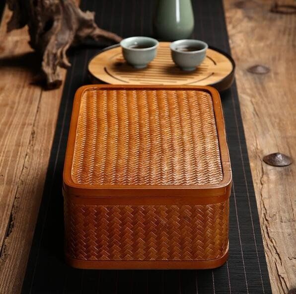 人気推薦 茶道具籠 茶道具 竹編細工籠 收納盒 竹細工 手作り