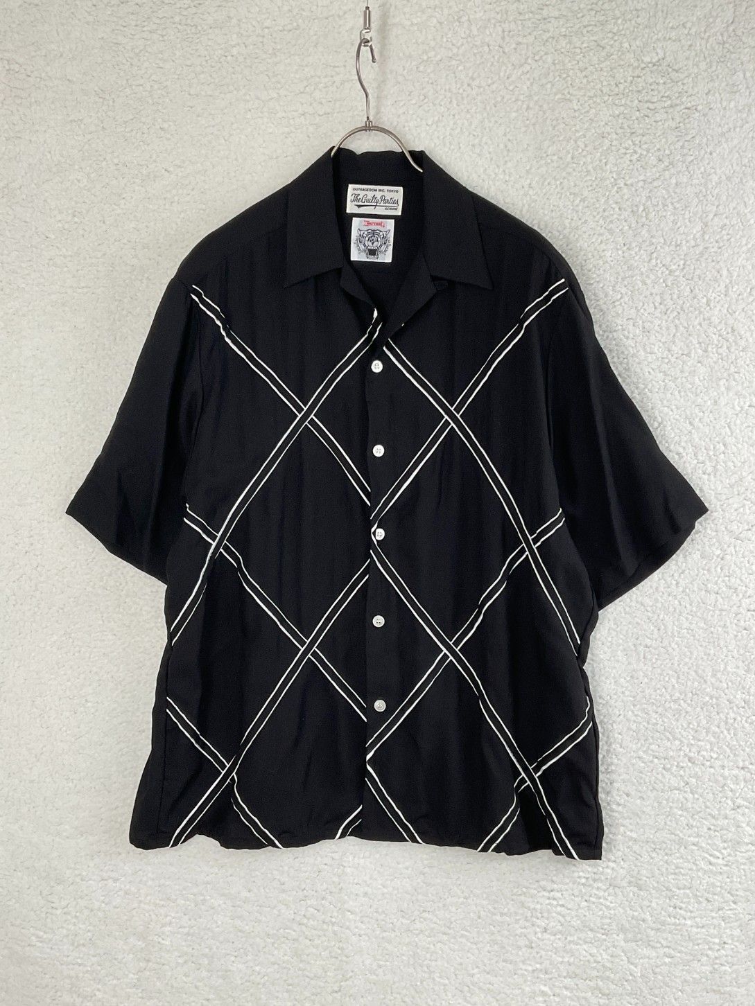 WACKO MARIA × WOLF’S HEAD ワコマリア × ウルフズヘッド L ブラック HAWAIIAN SHIRT S|S TYPE-3