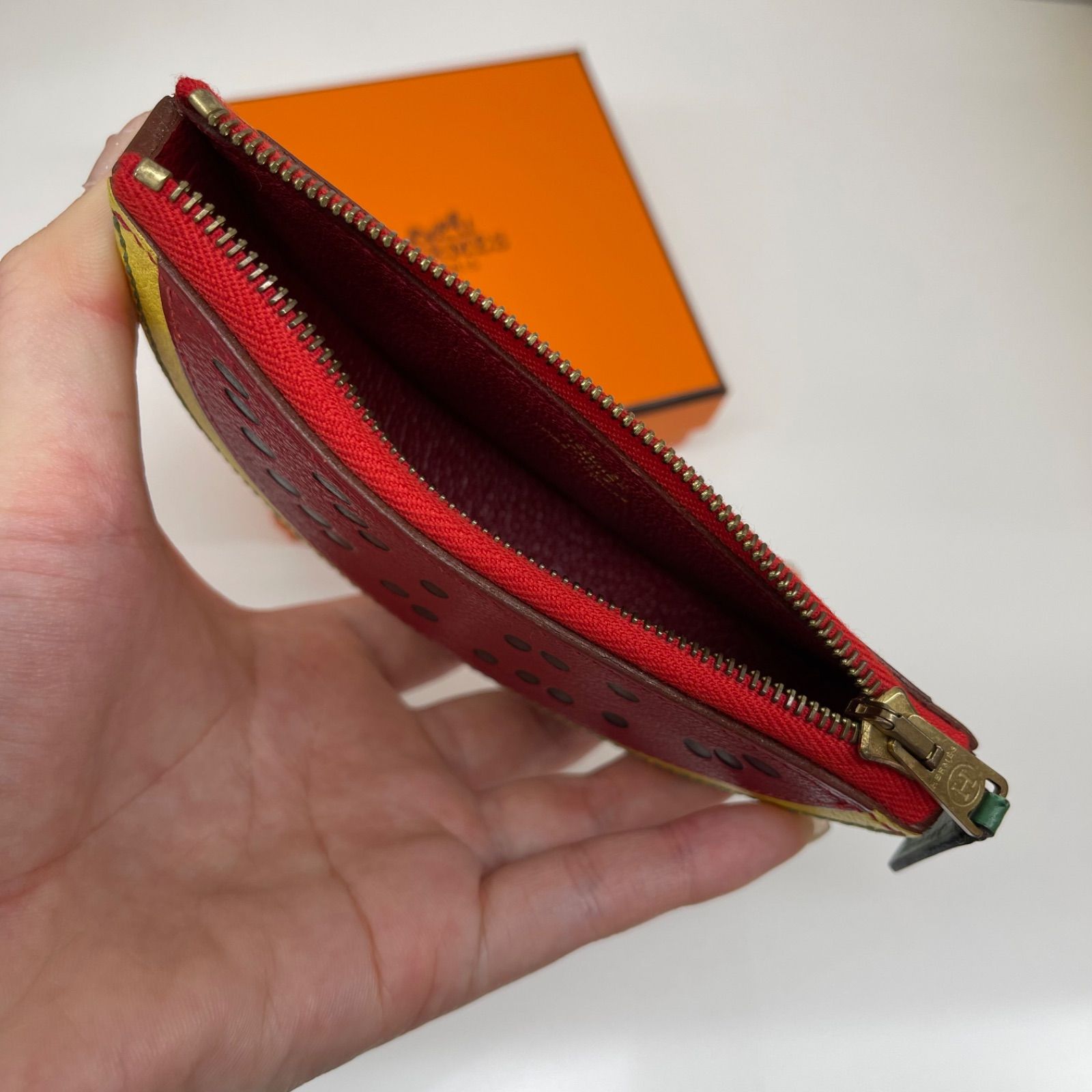 美品】HERMES エルメス フルーツコインケース スイカ シェーブル 