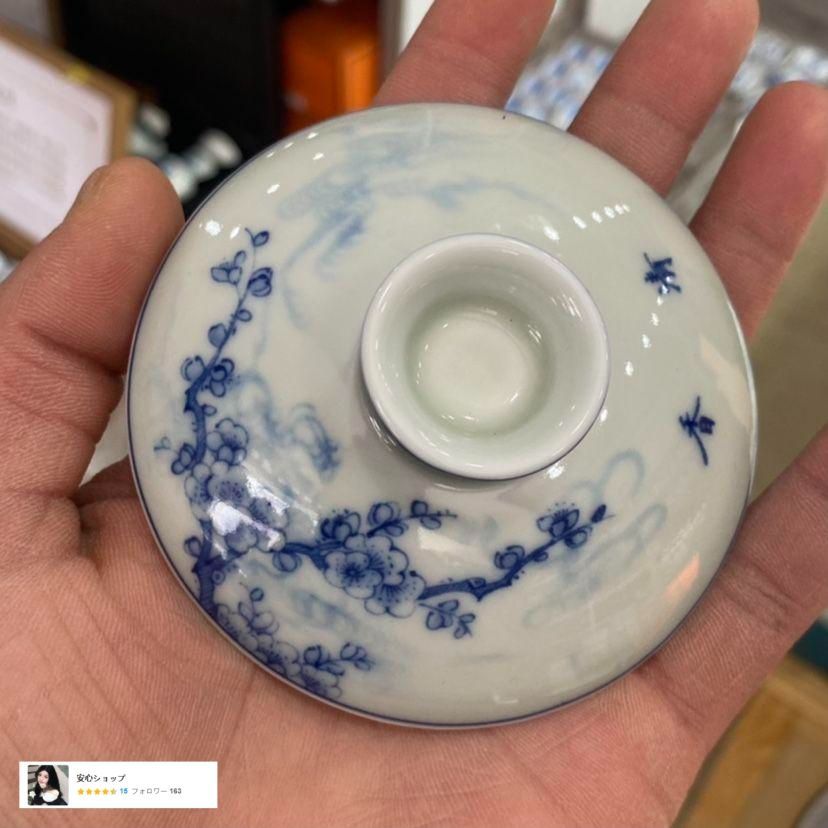 中国茶器 景徳鎮 陶磁器 青花喜上眉梢三才蓋碗 茶碗 煎茶器 新品