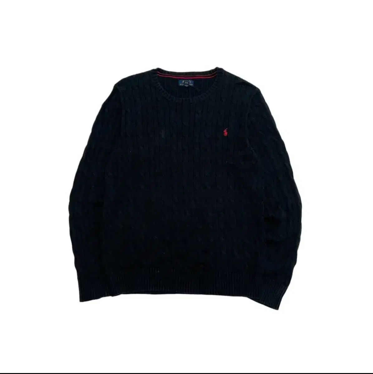 ポロ Ralph Lauren(ラルフローレン) 黒 ケーブル ニット ポロ Ralph Lauren(ラルフローレン) 黒 ケーブル ニット