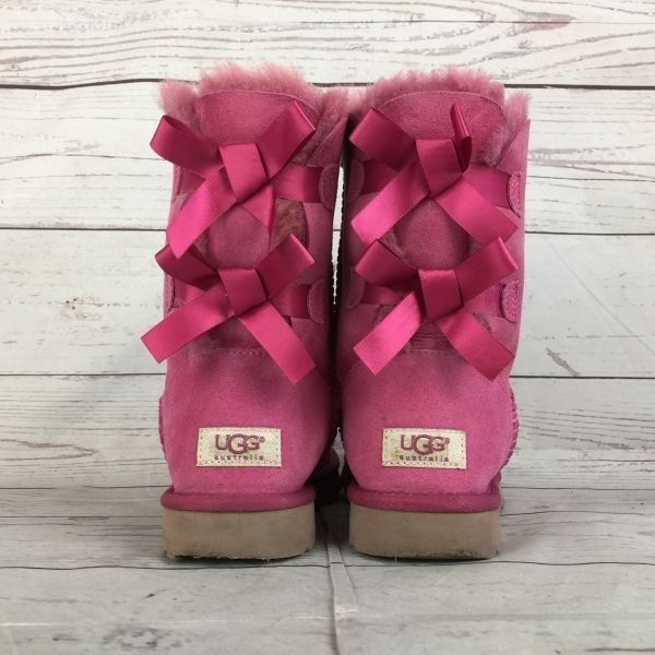 UGG australia☆ムートンブーツ【24.0/ピンク】ベイリーボウ/バック ...