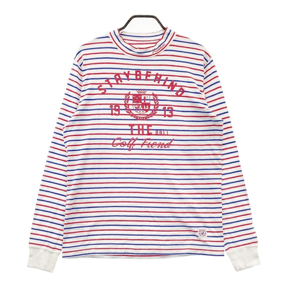 サイズ：XL RUSSELUNO ラッセルノ ハイネック 長袖Tシャツ ボーダー柄