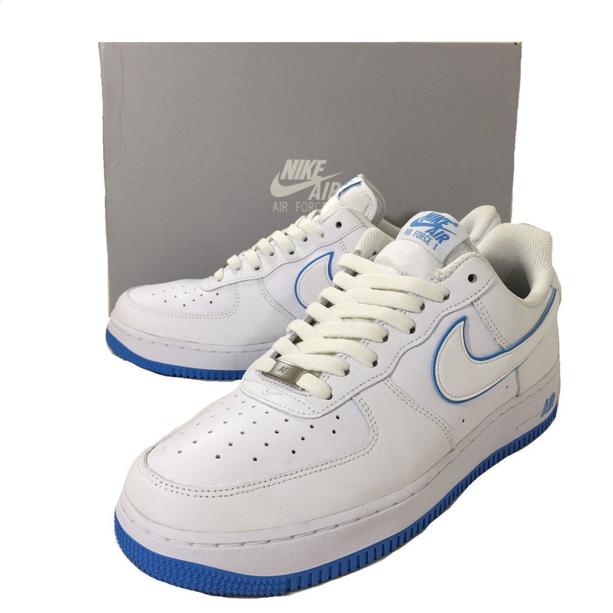 ほぼ未使用品 ナイキ NIKE AIR FORCE 1 LOW WHITE AND UNIVERSITY BLUE