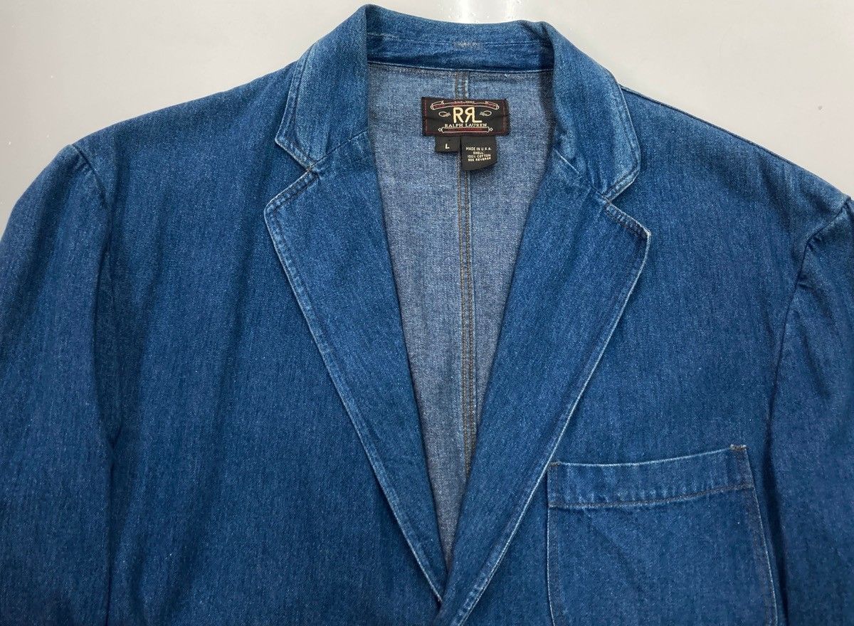 RRL ライトブルーデニムジャケット　三ツ星　レア物 RRL ダブルアールエル C-TK1247 90s USA製 三ツ星タグ 101-Jタイプ