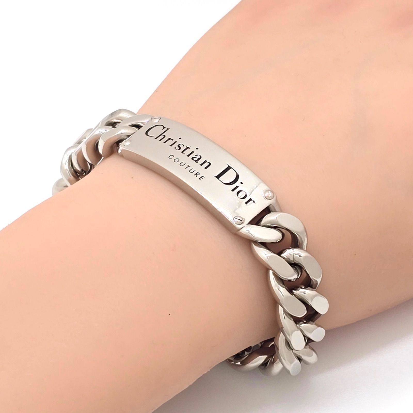【未使用】ディオール　現行　ブレスレット　couture プレート　チェーン 未使用】ディオール 現行 ブレスレット couture プレート