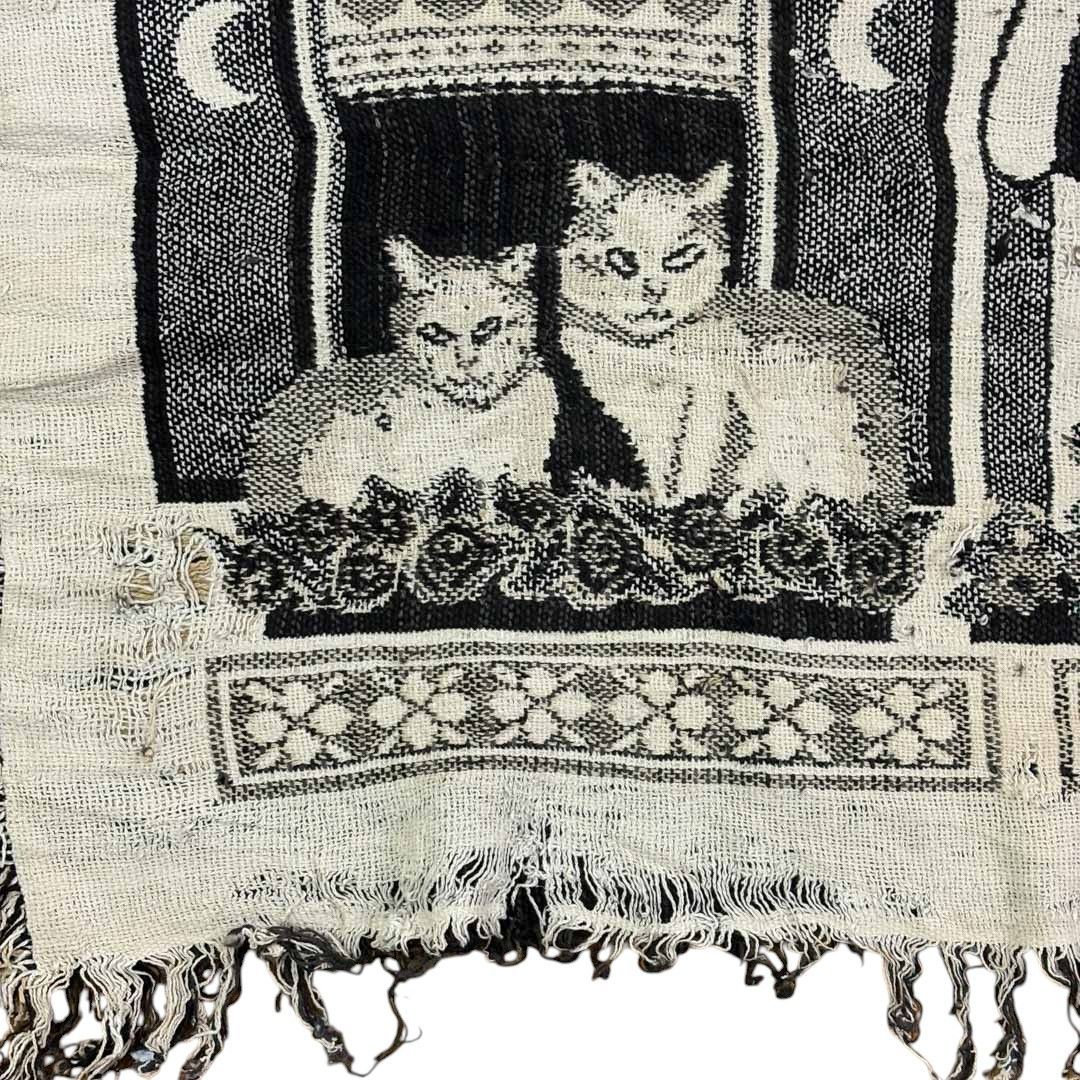 VINTAGE - vintageラグ カーペット USA製 キャット イラスト 1292 VINTAGE - vintageラグ カーペット USA製 キャット イラスト