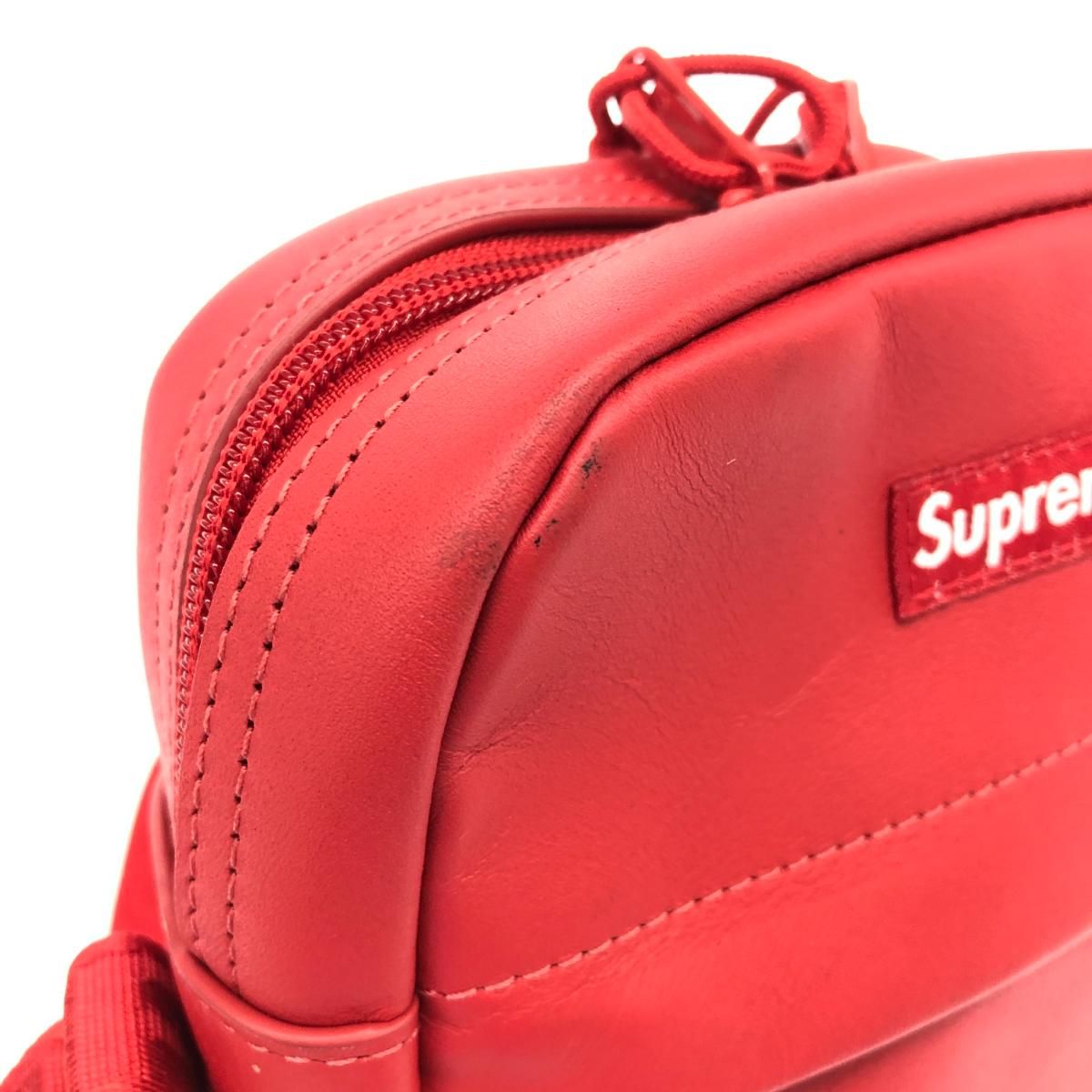 良好 SUPREME シュプリーム ショルダーバッグ レッド レザー