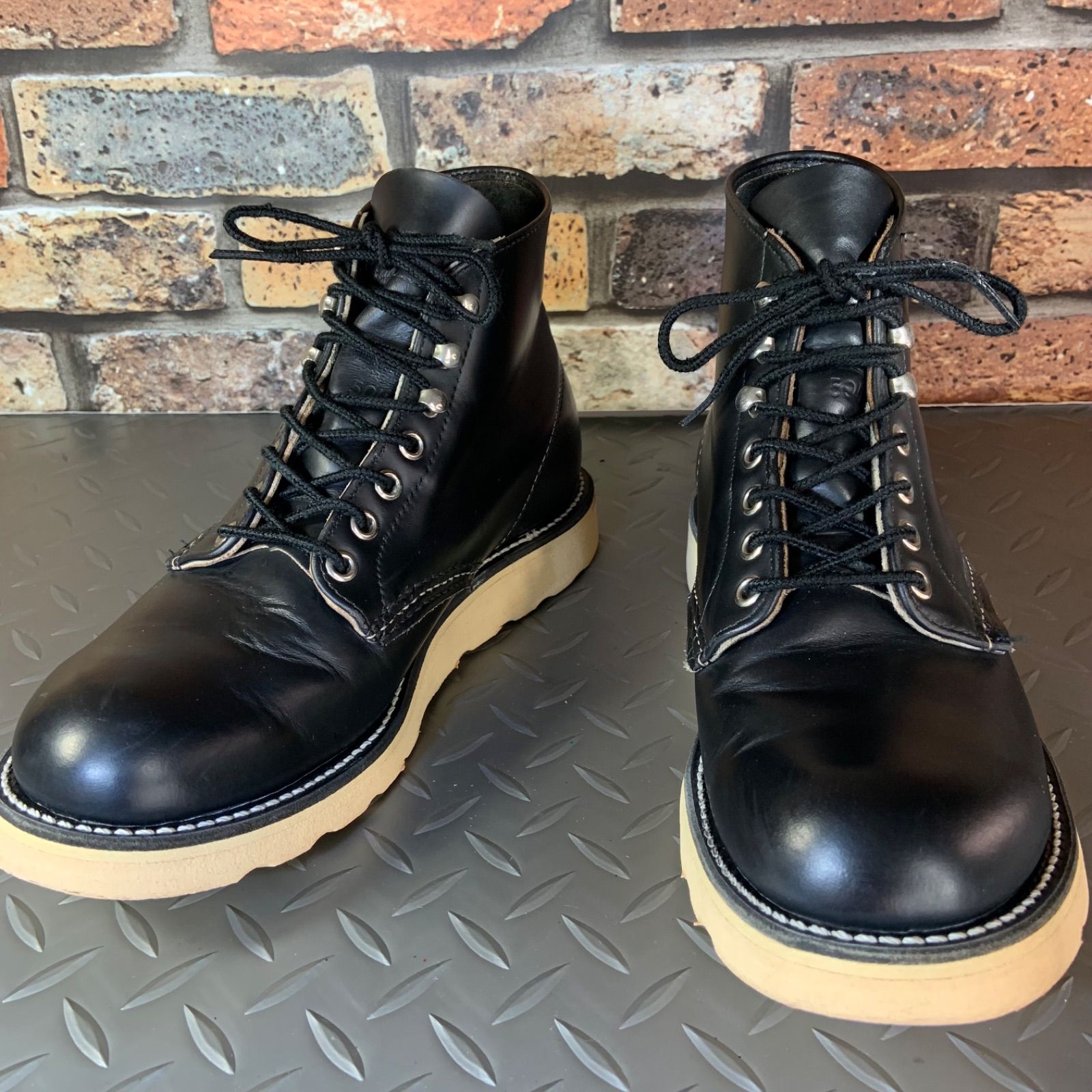 REDWING 　8165 　プリントタグ　ワークブーツ　希少　1996年製　茶芯レザー　US6.5D　24.5　 (25A23-8165)　VINTAGE　レッドウイング　アメリカ製