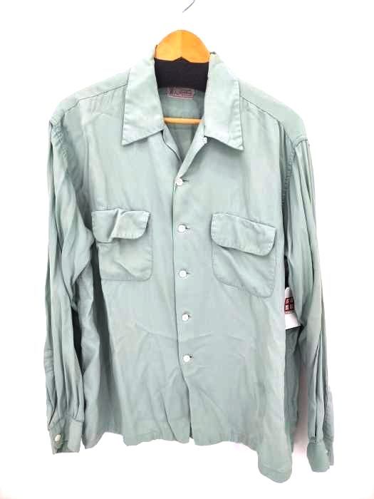 BVD 50s ヴィンテージ オープンカラーシャツ レーヨンシャツ 杢グリーン BVD 50s ヴィンテージ オープンカラーシャツ レーヨンシャツ 杢