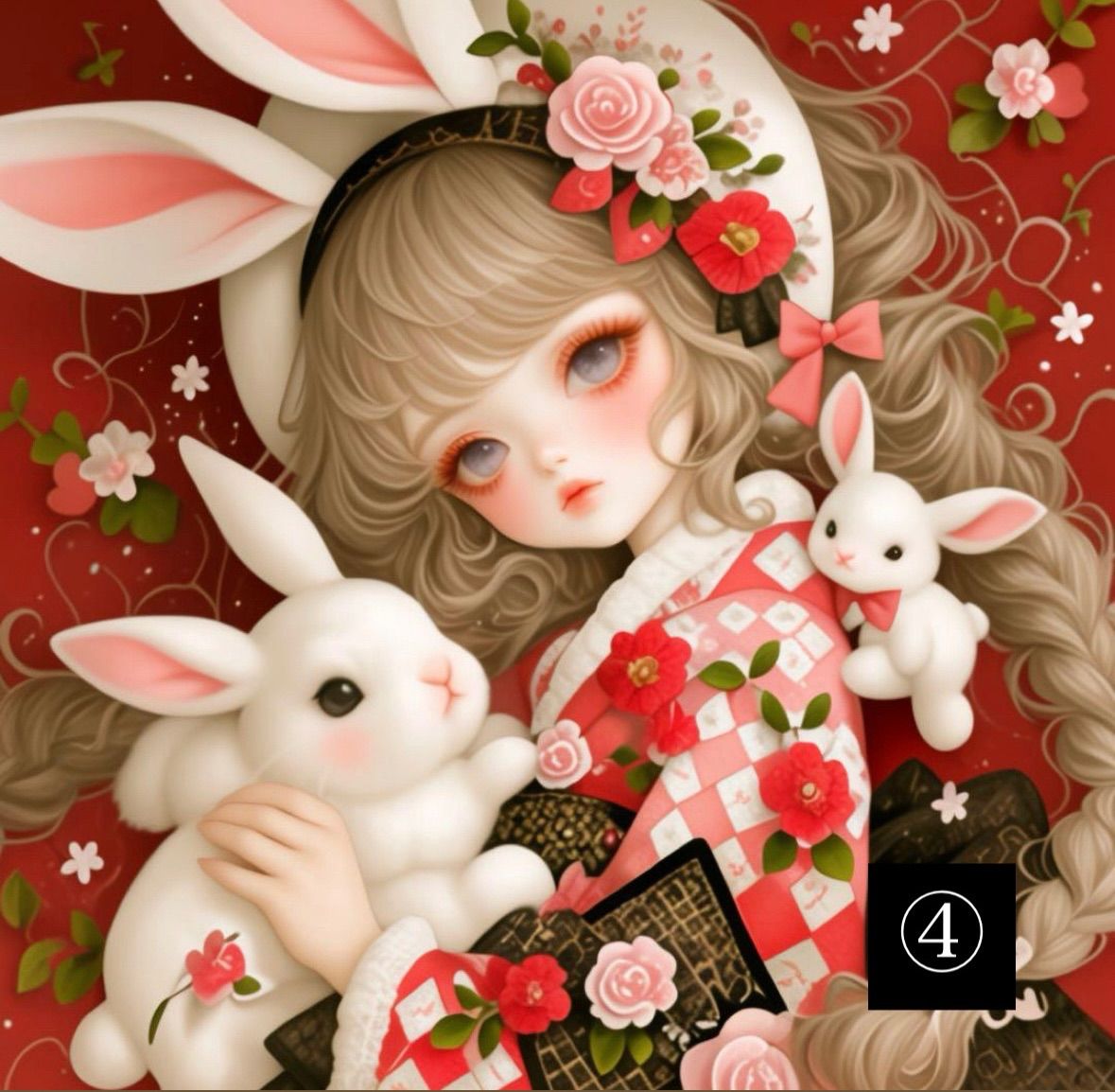 ハンドメイド　オーダーページ　パネル　トートバッグ　ポーチ　女の子　うさぎ ハンドメイド オーダーページ パネル トートバッグ ポーチ 女の子