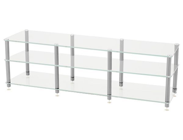 XWL03GS 幅1667mm高さ483mm 6mm 6mmの合わせ防弾ガラスのオーディオラック 支柱シルバー XWLシリーズ Sound Magic サウンドマジック