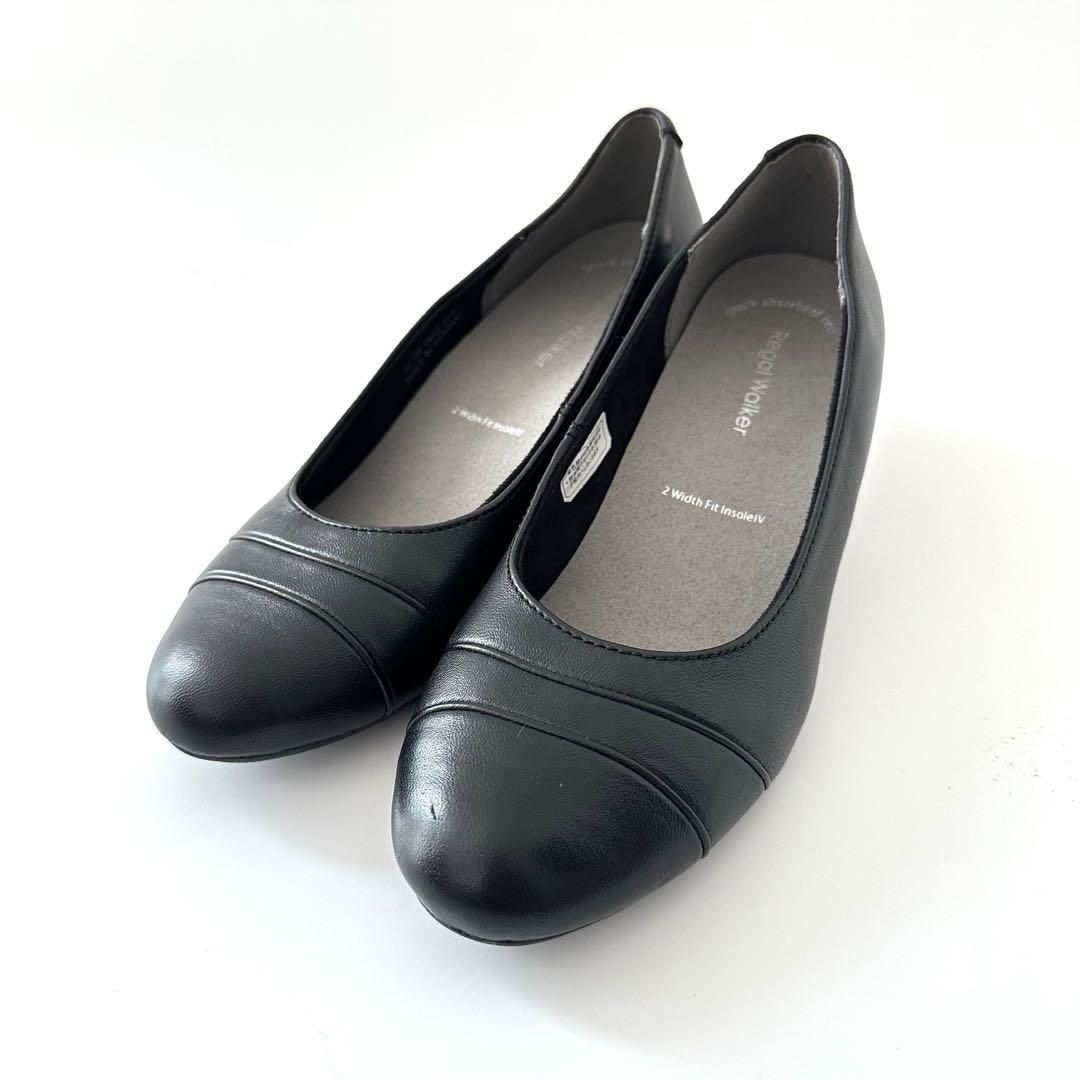 リーガルウォーカー レザー ウェッジパンプス ブラック 22.5