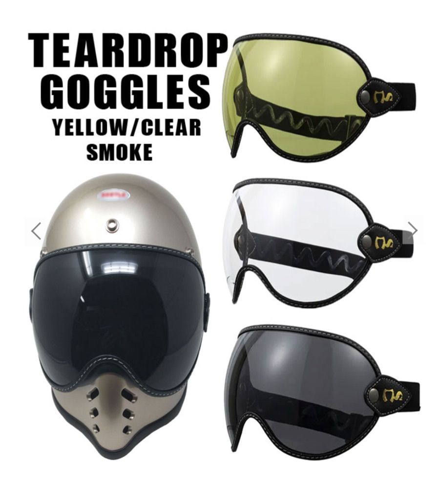 TEARDROP GOGGLES シールド ティアドロップゴーグル シールド バブルレンズ｜3カラー｜ゴムバンド オーシャンビートル MTX  にも装着可能 商品コード：PS-TDG-P - メルカリ