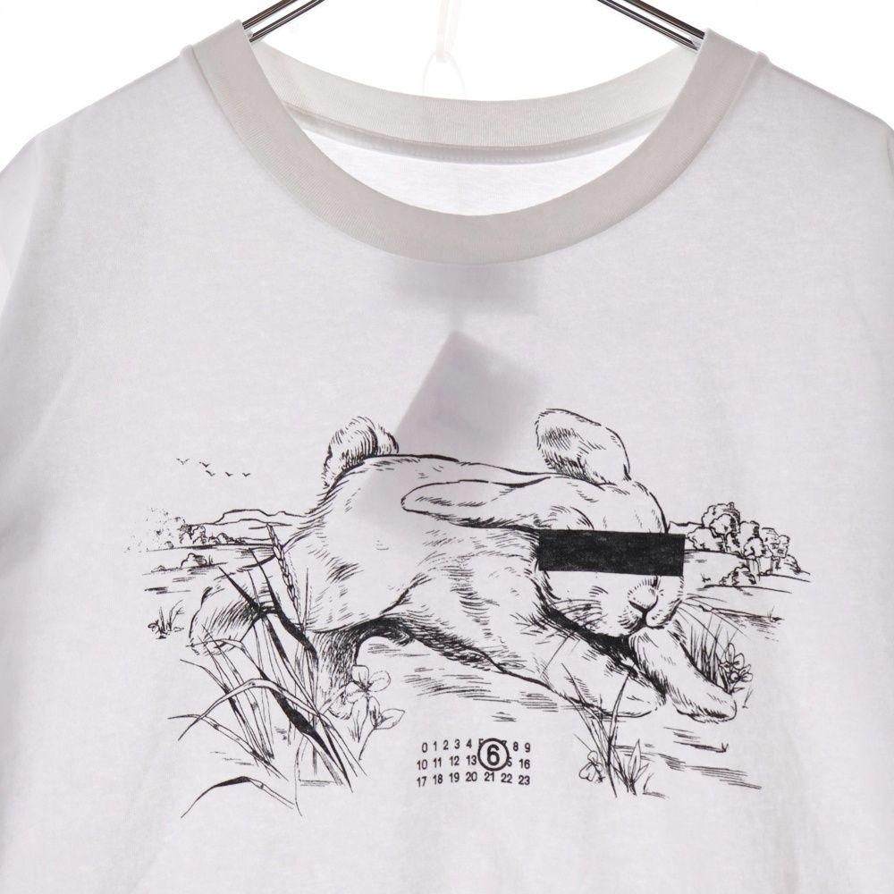 MM6 Maison Margiela ホワイト Rabbit Print Tシャツ MM6｜ホワイトラビットプリント Tシャツ | Rakuten Fashion(楽天