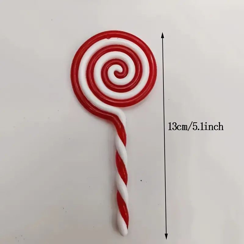 プラスチック製キャンディケイン風オーナメント2色のクリスマス