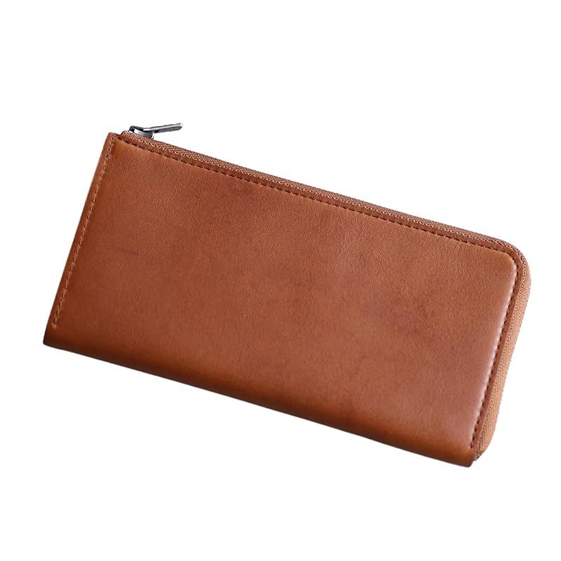 【新品】 [STATUSY] il modo ZIP 日本製 L字ファスナー 本革長財布 メンズ レディース イルモードジップ (Brown， 左利き用) 1