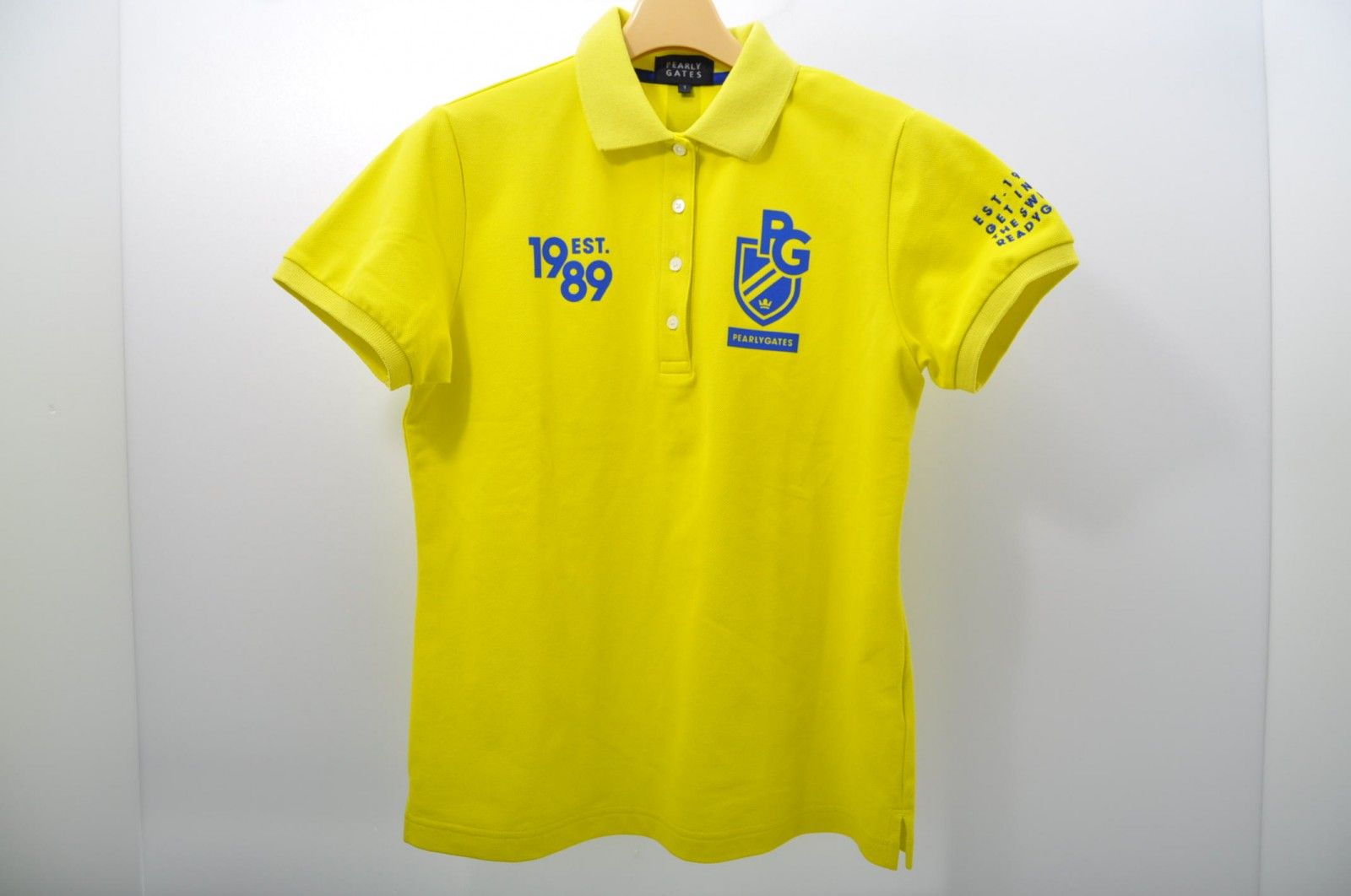 中古 レディース パーリーゲイツ PEARLY GATES 半袖ポロシャツ 1(M) 黄 イエロー シンプル