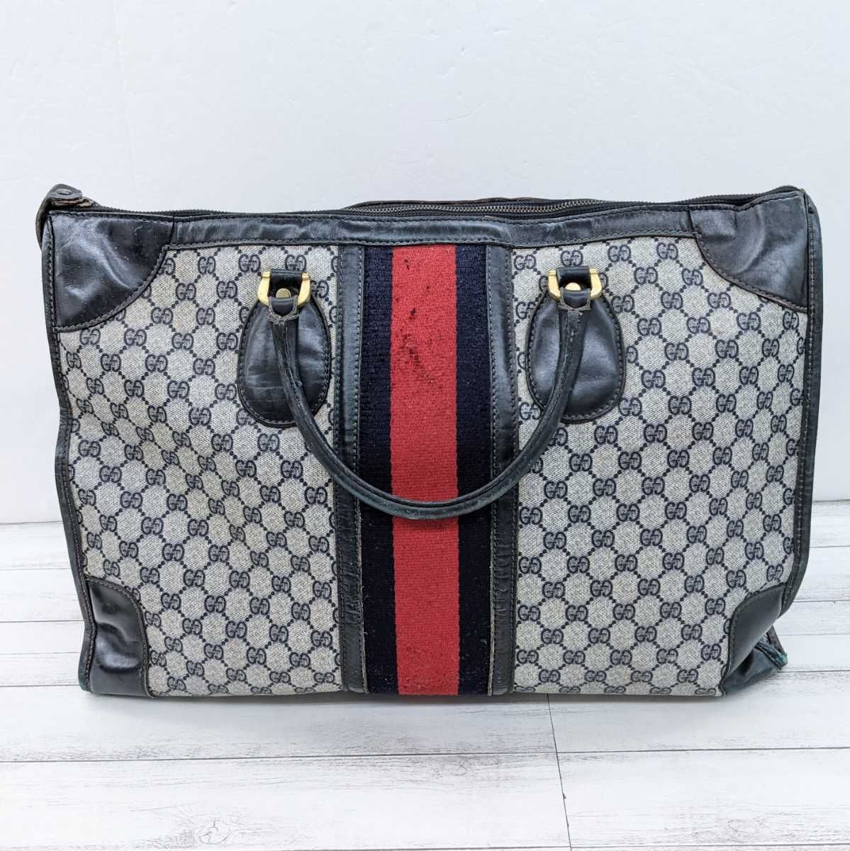 GUCCI グッチ OLD オールド モノグラム シェリーライン ボストン