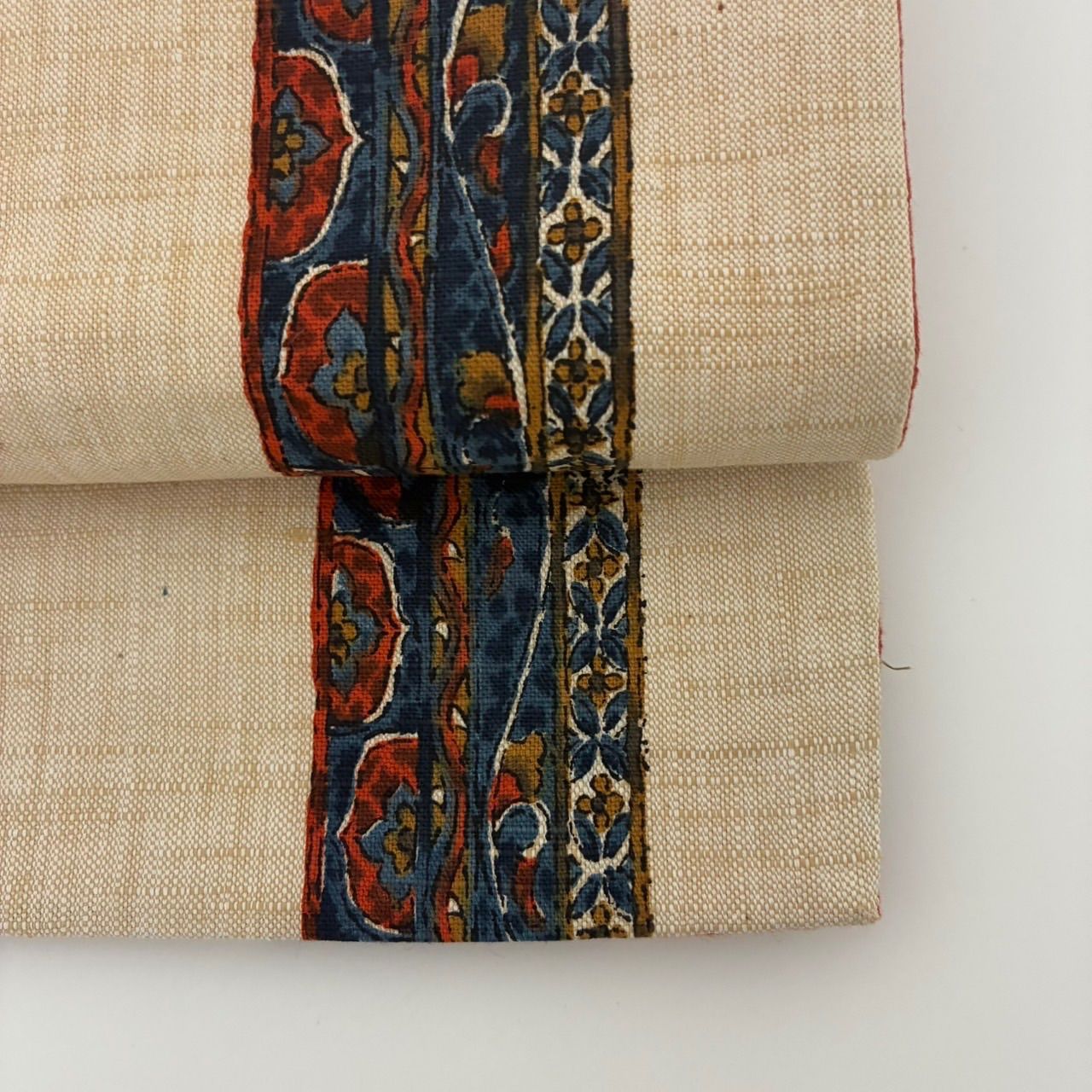 京袋帯 正絹 紬 更紗 素敵なデザイン MA-075 - メルカリ