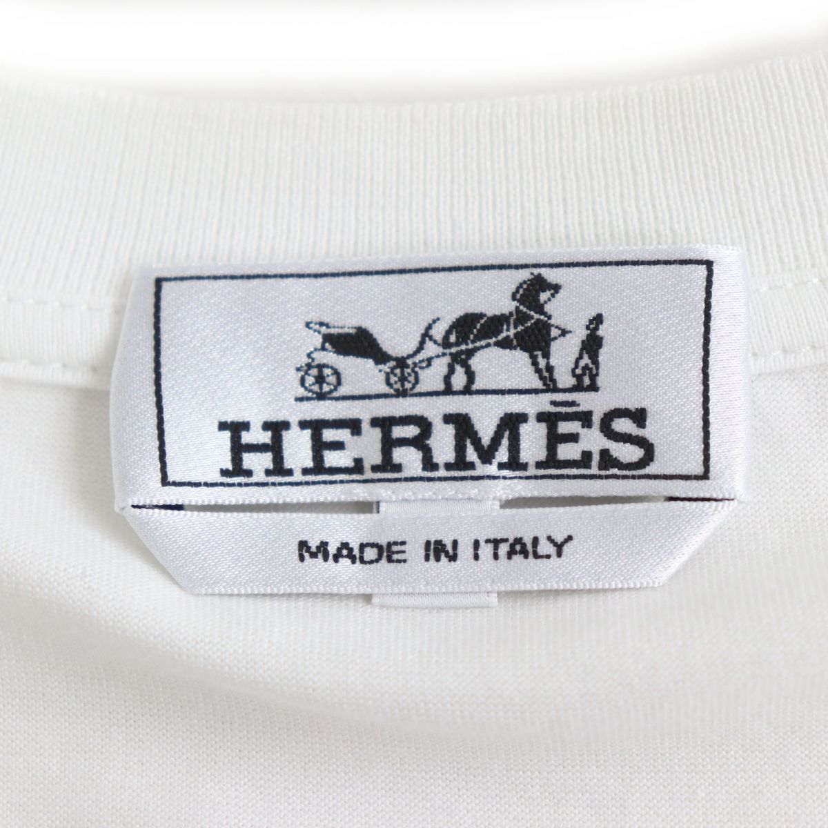 極美品◇20SS HERMES エルメス シルク切り替え クルーネック 半袖T