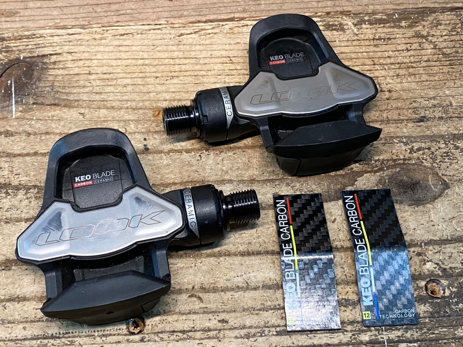 JI254 ルック LOOK KEO BLADE CARBON CERAMIC Ti ビンディングペダル チタンシャフト 12Nプレート付き