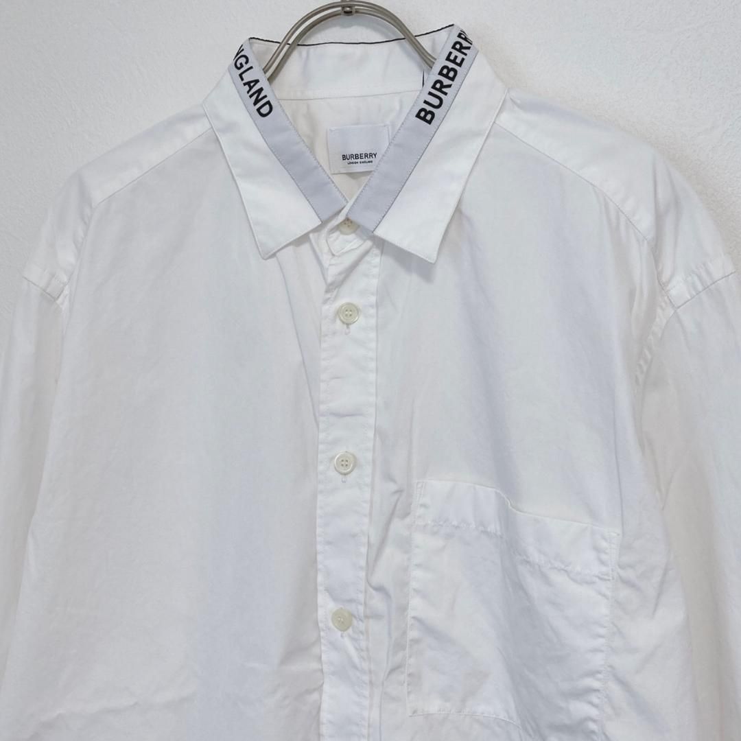 バーバリー ティッシ期 ロゴテーピング コットン シャツ XL 8017556