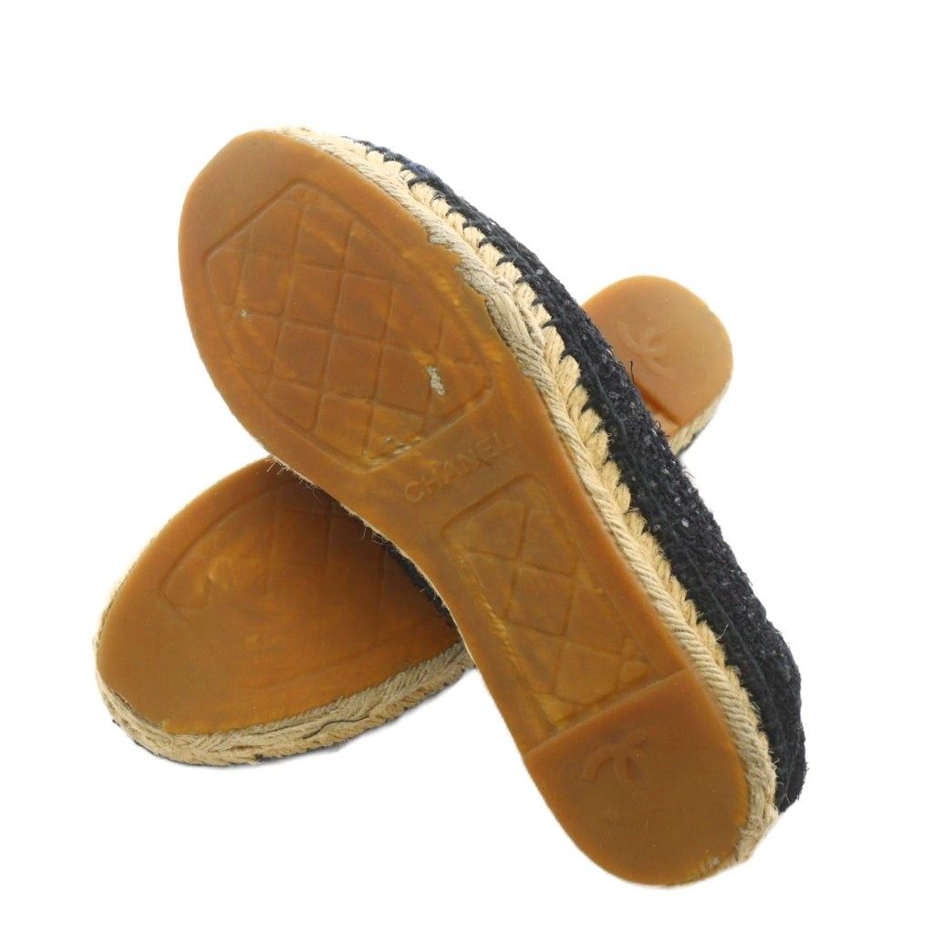 シャネル CHANEL ココマーク スリッポン シューズ ツイード