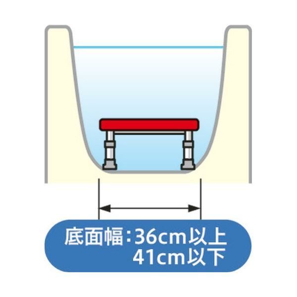 アロン化成 軽量浴槽台(あしぴた)ジャストソフト12-20 レッド W36×D3