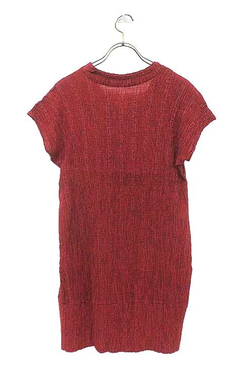 HaaT HeaRT ISSEY MIYAKE ハート イッセイミヤケ トップス レディース 半袖 レッド 柄 サイズ2＿S 08＿セルモアから ＿s-0396-r 08