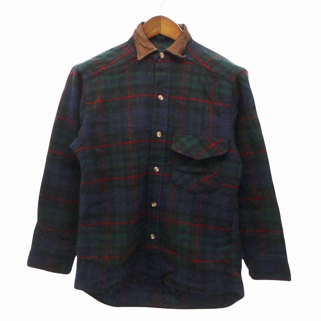 未使用 USA製 古着 80's ウールリッチ エルボーパッチ ウールシャツ 80年代 USA製 WOOLRICH ウールリッチ ウール 長袖シャツ