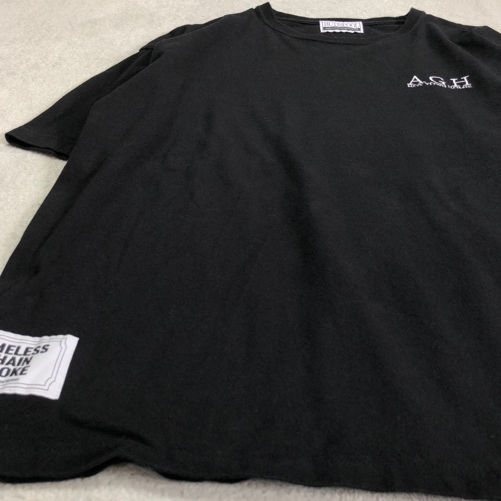 BUDSPOOL ショートスリーブTシャツ 半袖カットソー ロゴ刺繍 AGH 舐達 