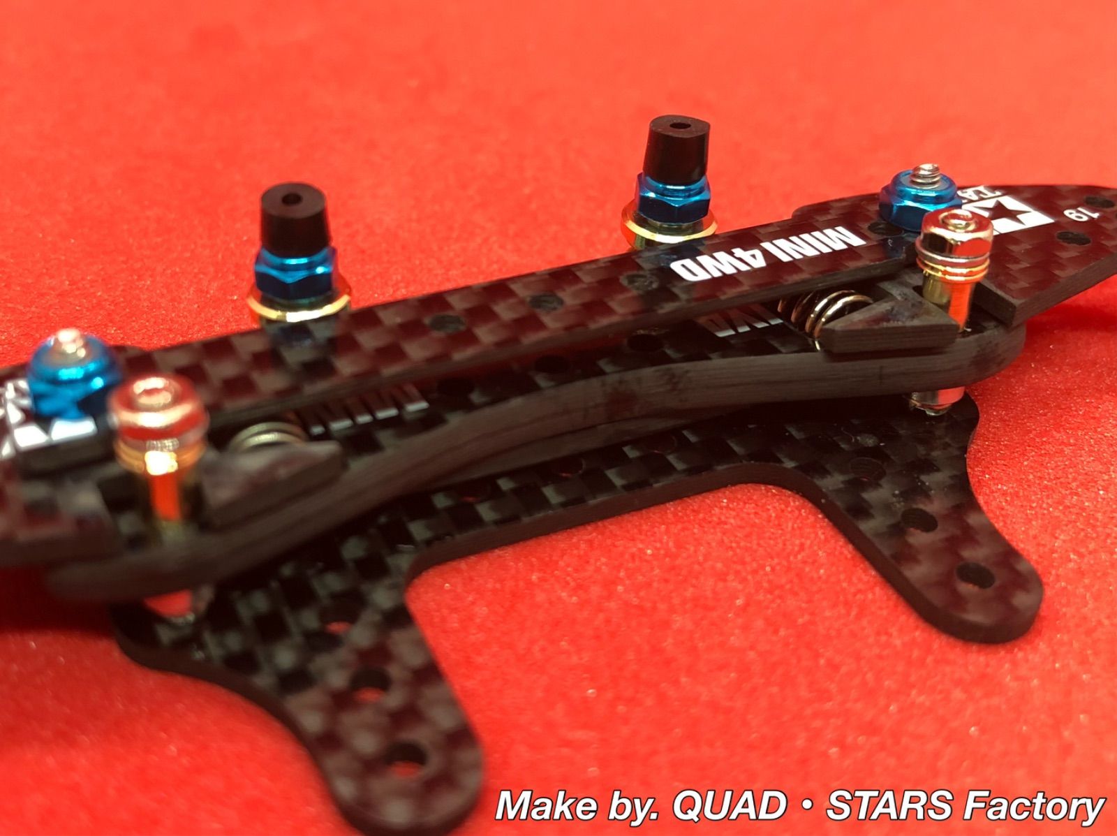 ミニ四駆】2軸ATピボットバンパー J-CUP2022／カーボン【ブルー