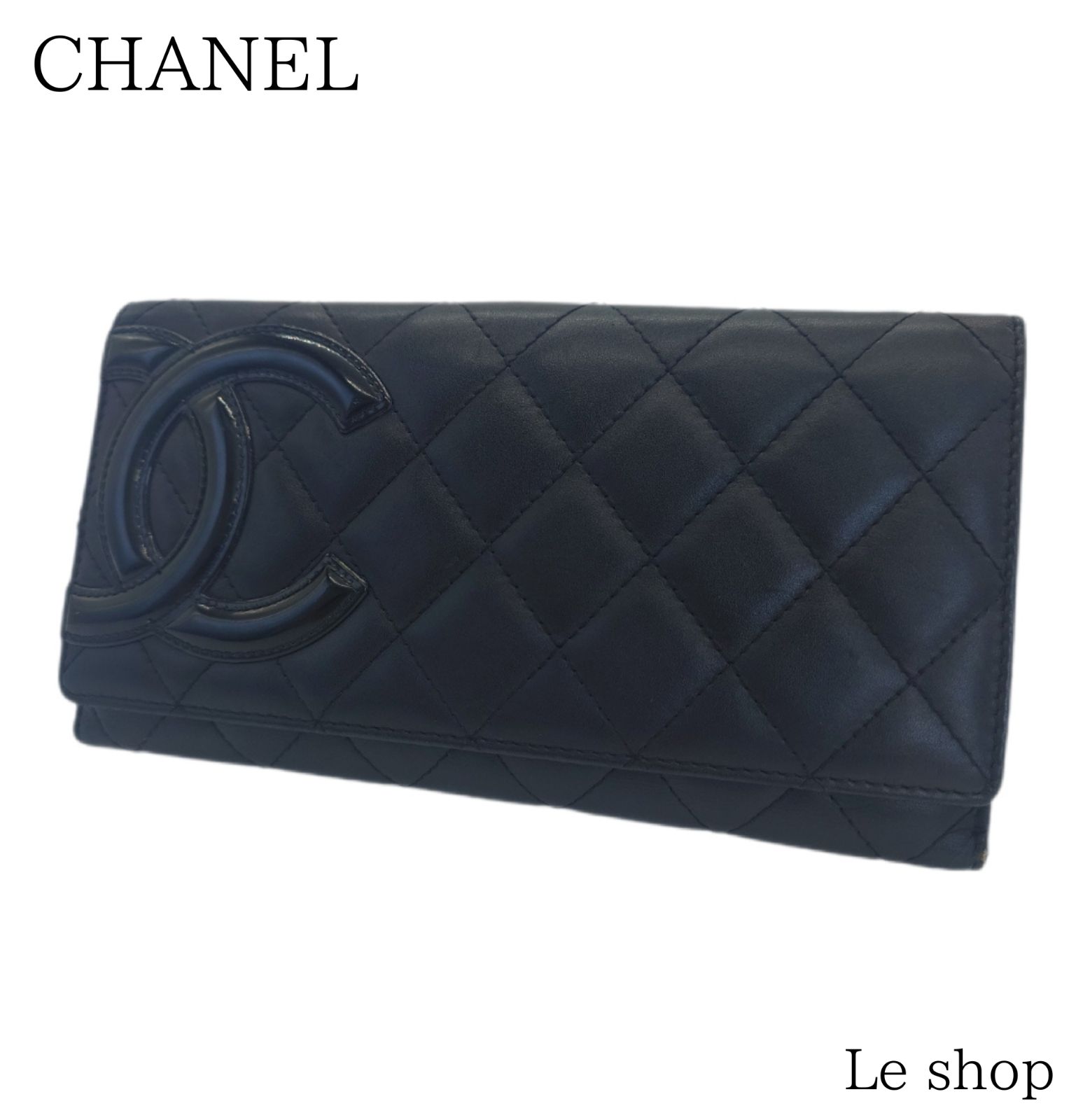CHANEL シャネル 15番台 カンボンライン ココマーク 二つ折り長財布 