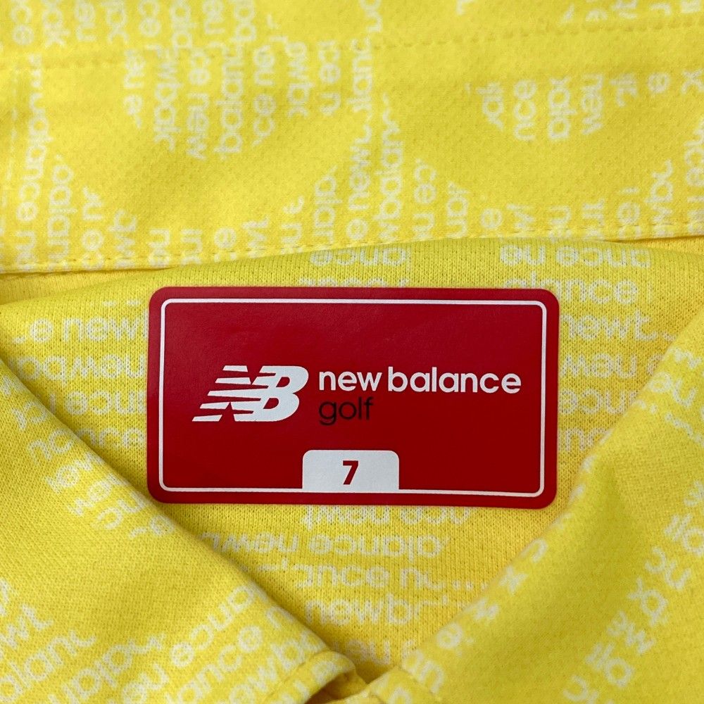 サイズ：7 NEW BALANCE GOLF ニューバランス 2023年モデル 半袖ポロシャツ 総柄 イエロー系 [240101424162] ゴルフウェア メンズ ストスト サイズ：7 NEW BALANCE GOLF ニューバランス 2023年モデル 半袖