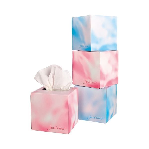 まとめ 大一紙工 フェイシャルティッシュ サイコロBOX 80組 ブルー 1箱 ×50セット