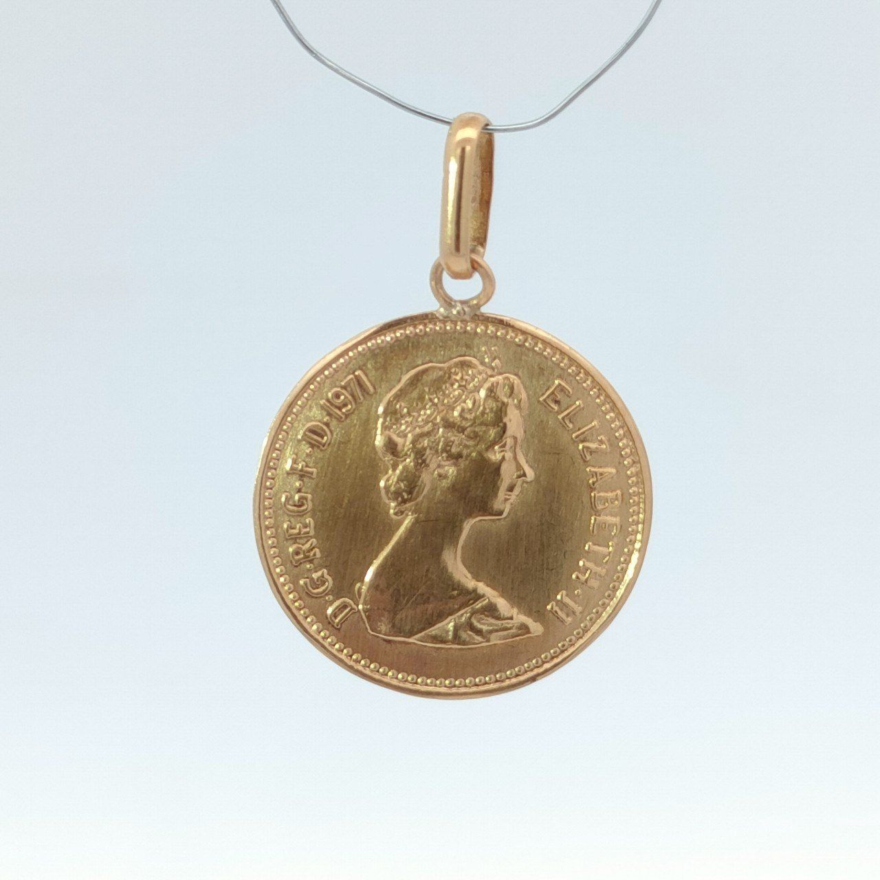 18金 K18 男女兼用 エリザベス金貨モチーフ ネックレストップ