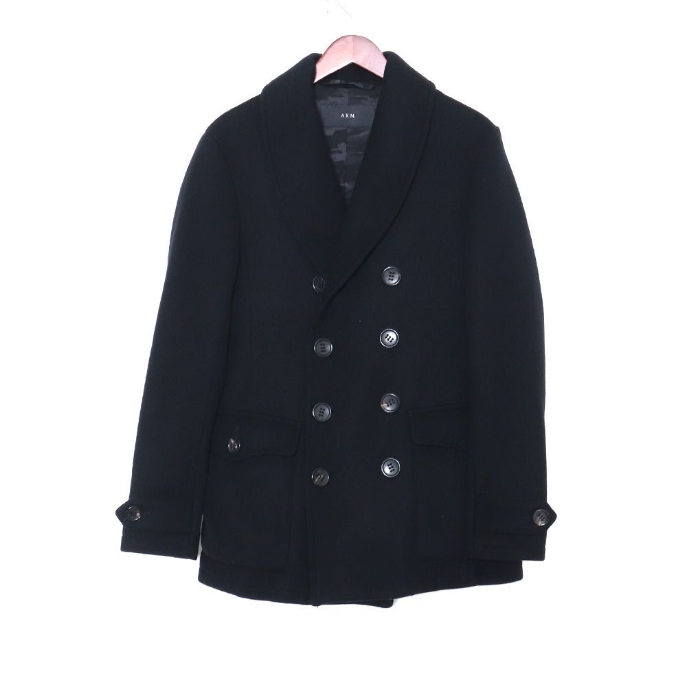AKM PEA COAT ウールピーコート AKM Pコート レザー切り替え ウール