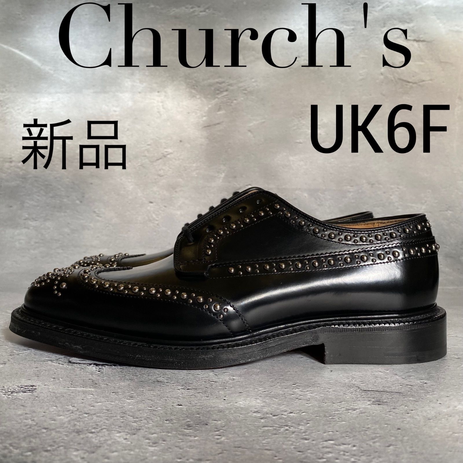 新品 Church's グラフトン ダービーブローグシューズ スタッズ 革靴 新品 Church's グラフトン スタッズ ダービーブローグシューズ