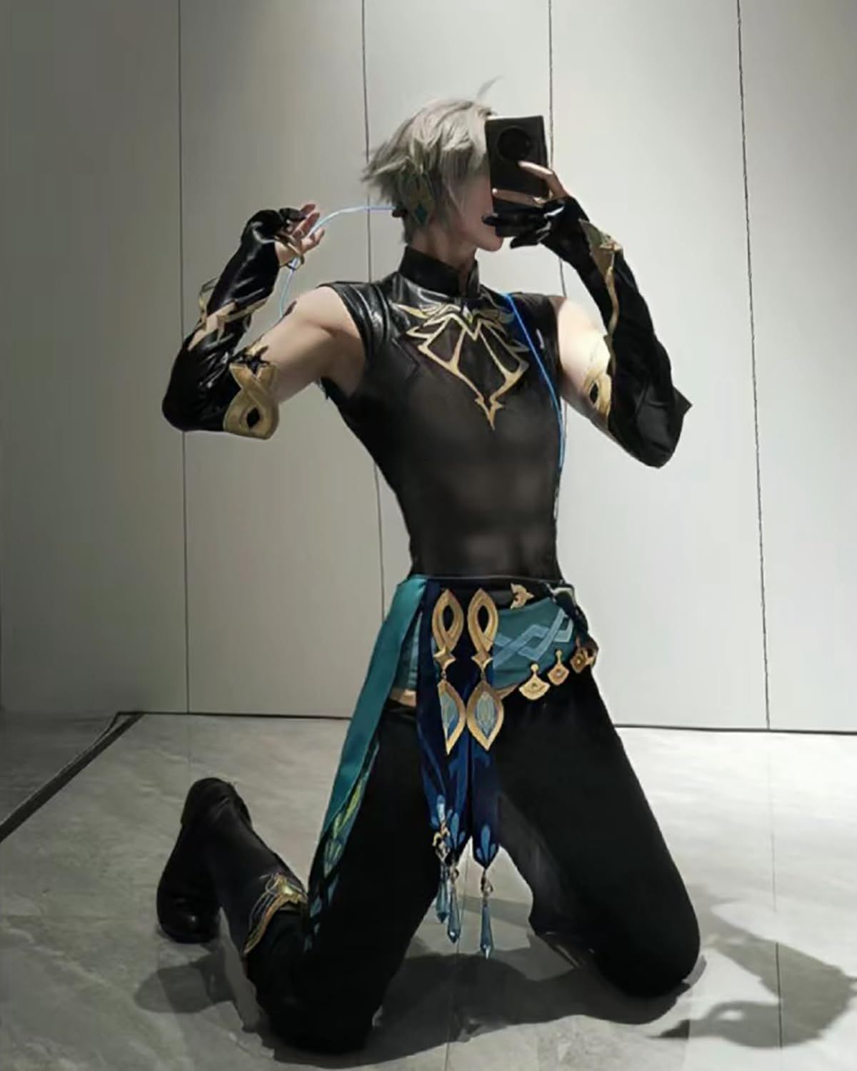 ご安心ください！ 五次元 精巧 高品質 アルハイゼン コスプレ ウィッグ付き 書記官 原神 コスプレ衣装 フルセット コスチューム 大人用 仮装 文化祭 Genshin Alhaitha BJ0927ML04 ポータブル